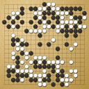 Board position at the end of game EGC 1976 - Round 1 - Game 1: Tony Goddard vs Patrick Merissert