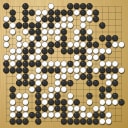 Board position at the end of game EGC 1992 - Round 6 - Game 1: Shutai Zhang vs Wataru Miyakawa