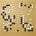Board position at the end of game EGC 1992 - Round 9 - Game 1: Takashi Matsutomo vs Wataru Miyakawa